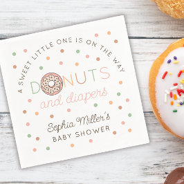 Donuts och blöjor Personlig babyflicka shower Pappersservett