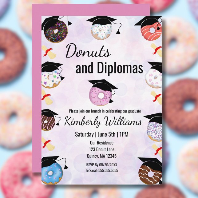 Donuts och Degrees Studenten Brunch Inbjudningar (Skapare uppladdad)