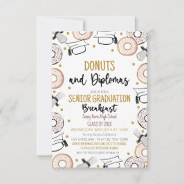 Donuts och Diplomas Studenten Firande Inbjudningar
