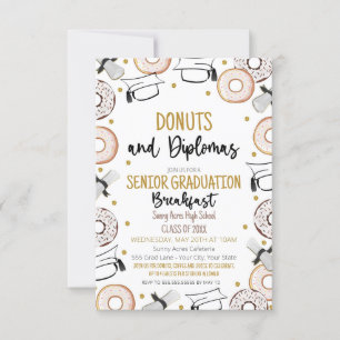 Donuts och Diplomas Studenten Firande Inbjudningar