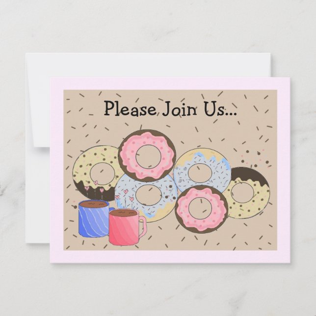 Donuts och kaffeanmälan inbjudningar (Framsida)