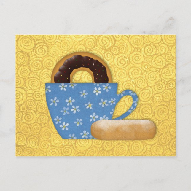 Donuts- och kaffereceptkort vykort (Framsida)