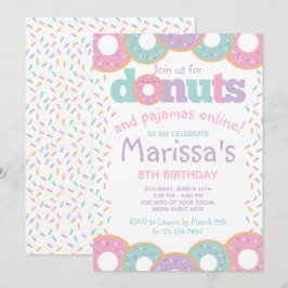 Donuts och Pajamas Virtuellare Party Inbjudningar