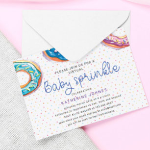 Donuts och Sprinkles Virtuell Baby Shower Inbjudan