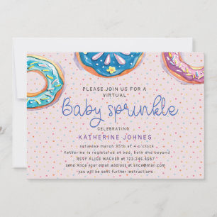 Donuts och Sprinkles virtuella babydusch inbjudan