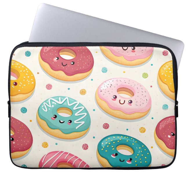 Donuts Pattern Laptop Fodral (Framsidan)