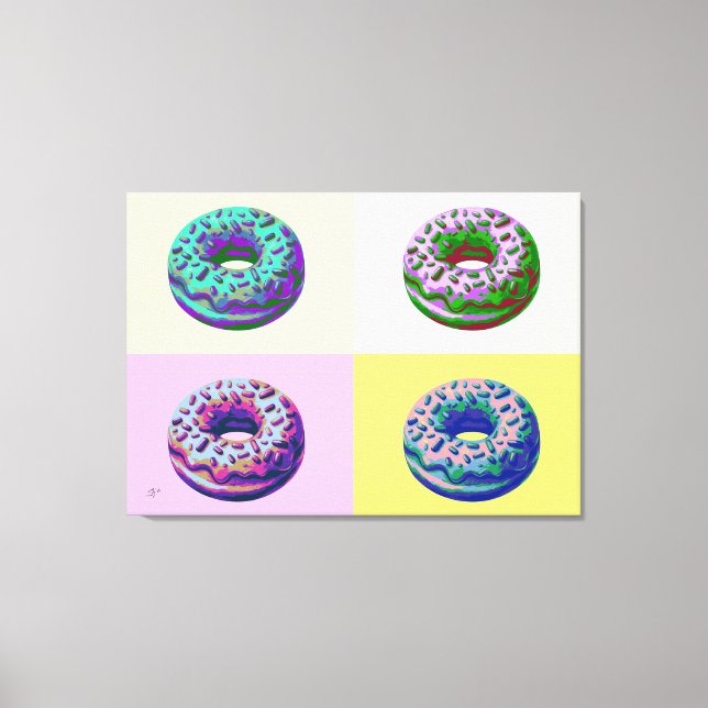 Donuts Retro Style Pop Art  Canvastryck (Framsida)