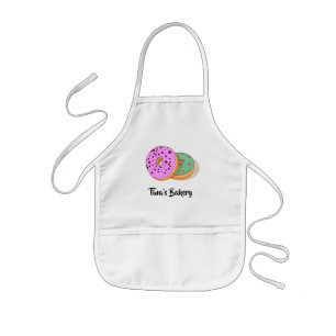 Donuts rosa mynta grönt bakverk barnförkläde