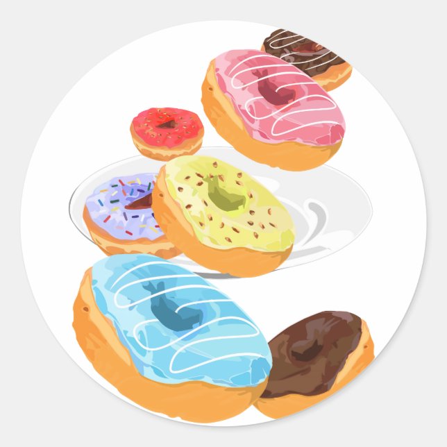 Donuts Runt Klistermärke (Framsida)