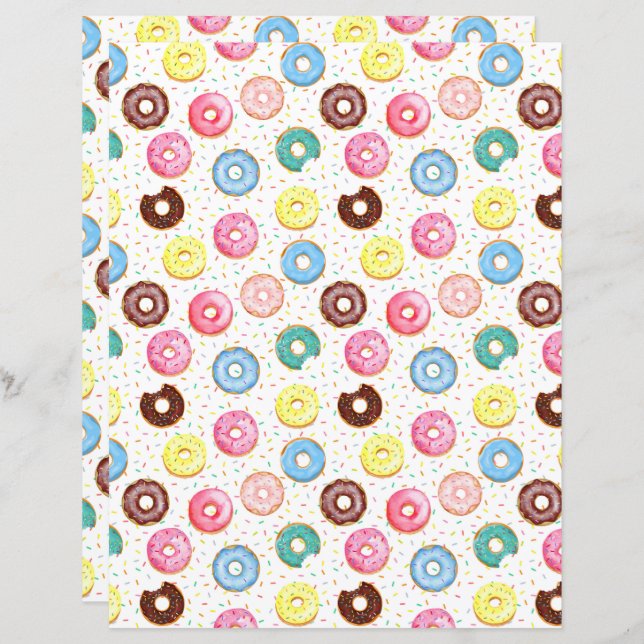 Donuts Scrapbook Papper (Fram/baksida)