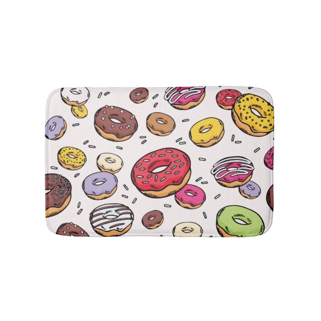 Donuts seamless pattern badrumsmatta (Framsidan)