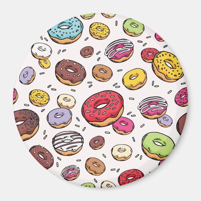 Donuts seamless pattern magnet (Framsidan)