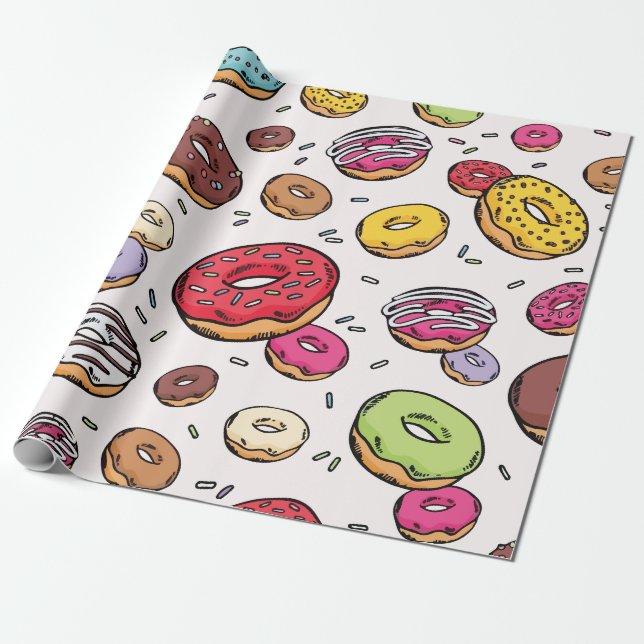 Donuts seamless pattern presentpapper (Utrullad)