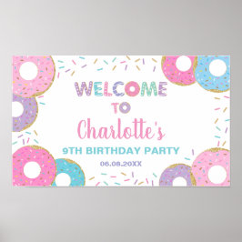 Donuts Sprinkles Birthday Baby Shower Välkomstskyl Poster