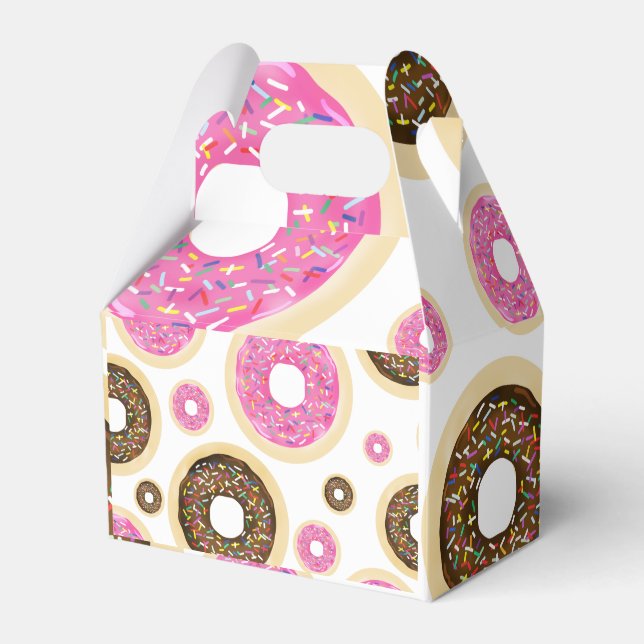Donuts & Sprinkles Rosa Brown Yummy Party Favor Presentaskar (Framsidan Sidan)