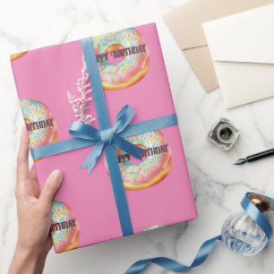 Donuts sprinkles vattenfärgsomslutning papper presentpapper