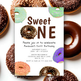 Donuts Sweet One 1-årsdag Inbjudningar