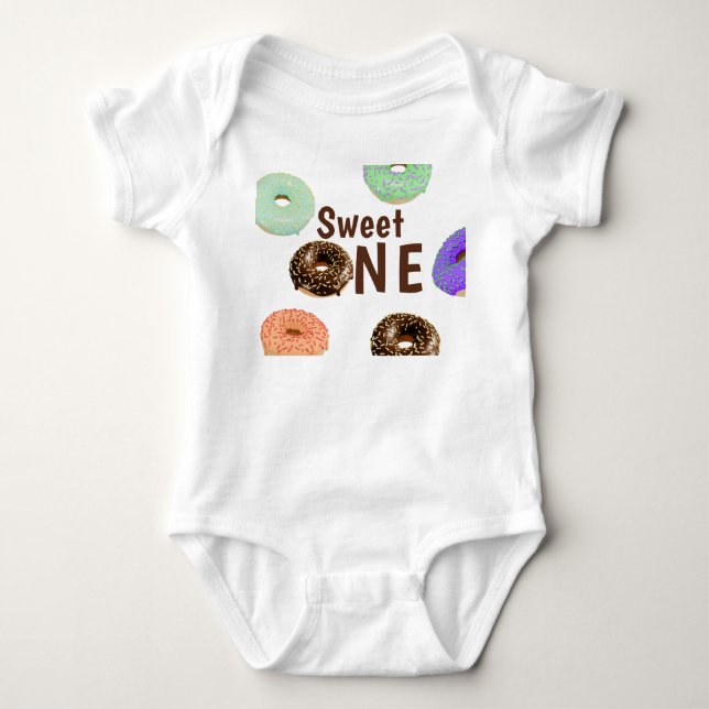 Donuts Sweet One 1-årsdag T Shirt (Framsida)
