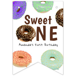 Donuts Sweet One 1-årsdag Vimplar
