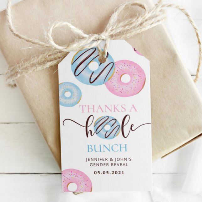 Donuts tack vare en gender från hål presentetikett (Skapare uppladdad)