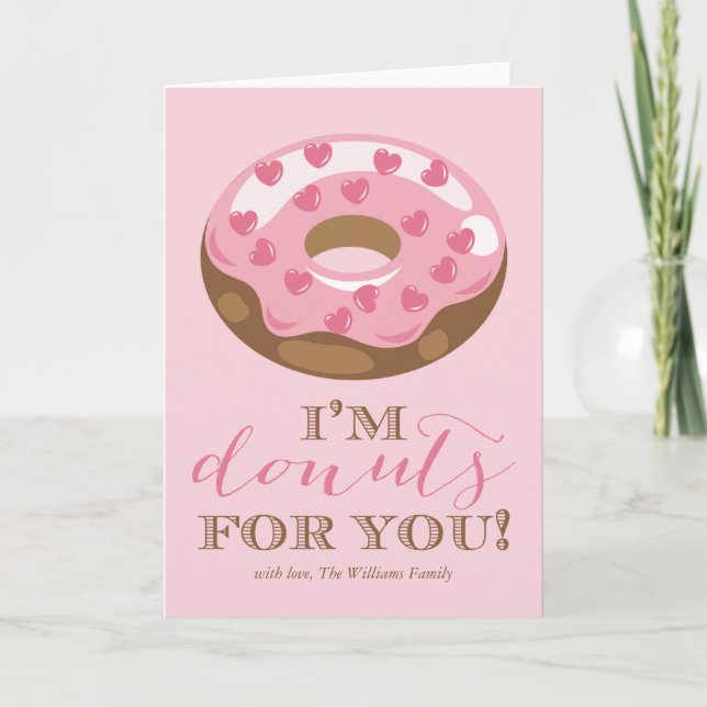 Donuts till dina hjärtans dagskort helgkort (Framsida)