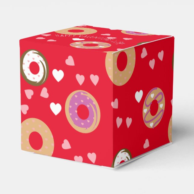 Donuts Valentines Day Hearts Red Rosa Presentaskar (Baksidan Sidan)