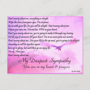 Don'y bekymmer om mig, Sympathy_Postcard Vykort