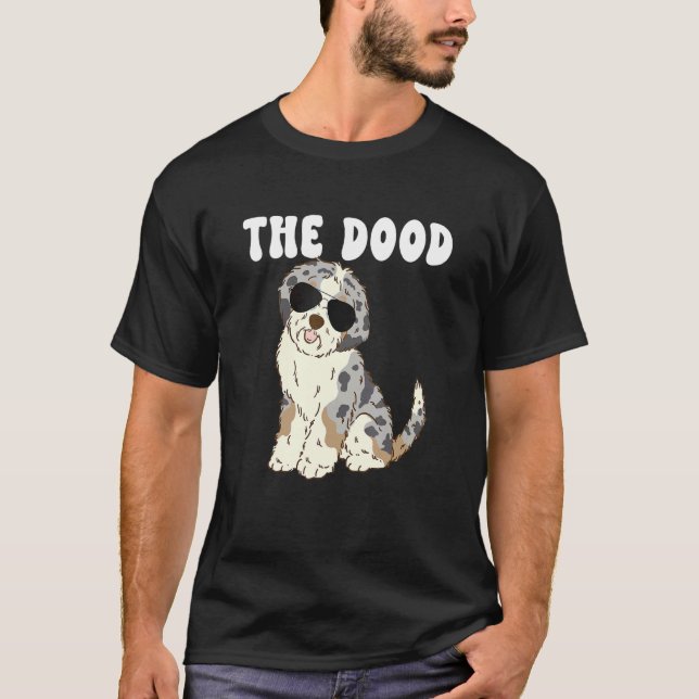 Dood Mamma Blue Merle Aussiedoodle Doodle Hund Da T Shirt (Framsida)