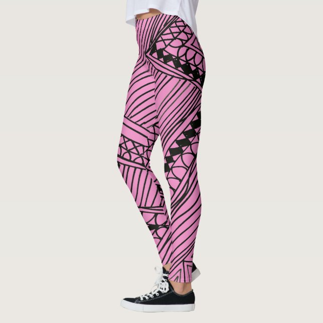 Doodle 1A Black Light Pink Leggings (Vänster)
