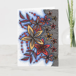 Doodle Abstrakt Blommig Välkomstkort Kort