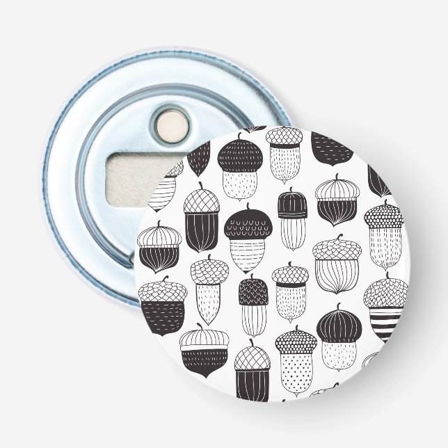 Doodle acorns mönster, hösten flasköppnare (Framsidan)