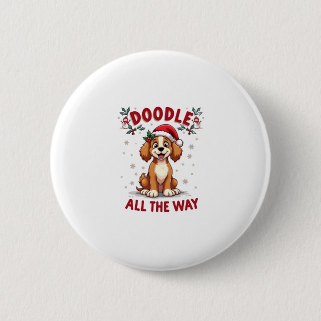 Doodle All The Way Funny Goldendoodle Santa Hat Ch Knapp (Framsida)
