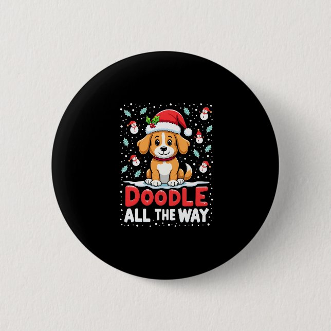 Doodle All The Way Funny Goldendoodle Santa Hat Ch Knapp (Framsida)