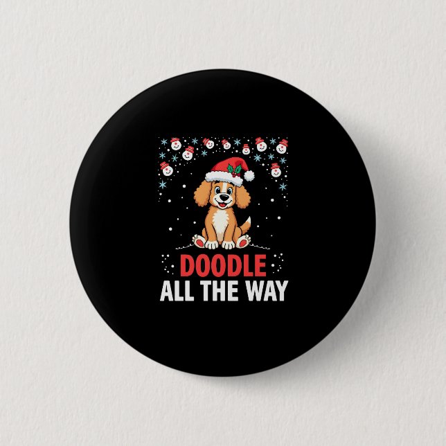 Doodle All The Way Funny Goldendoodle Santa Hat Ch Knapp (Framsida)