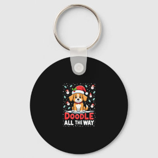 Doodle All The Way Funny Goldendoodle Santa Hat Ch Nyckelring