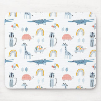 Doodle Animal Roligt Mönster Musmatta