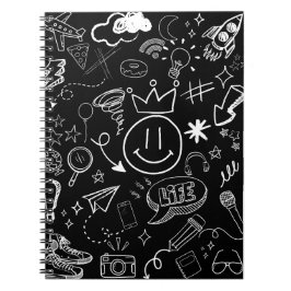 Doodle Art Black & White Anteckningsbok