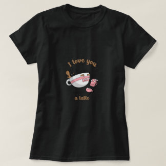 Doodle Art Cute Cartoon Coffee Couple Latte T Shirt