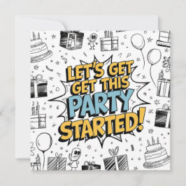 Doodle Art Explosion Födelsedagsdesign Kort