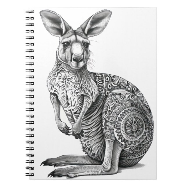Doodle art Kangaroo Anteckningsbok (Framsidan)