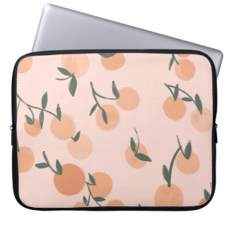 Doodle Art: Orange Cherry Vintage Mönster Laptop Fodral