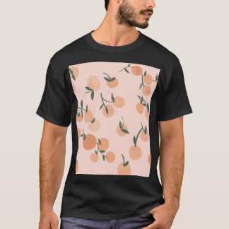 Doodle Art: Orange Cherry Vintage Mönster T Shirt