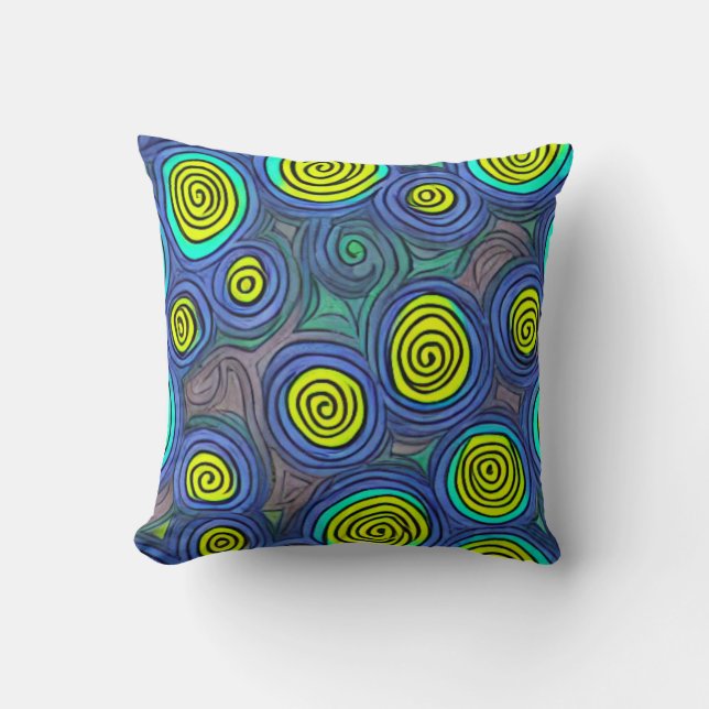 Doodle Art Swirls Kudde (Framsida)