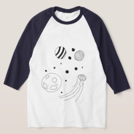 Doodle Art T-Shirt - Viktigt rymddesign