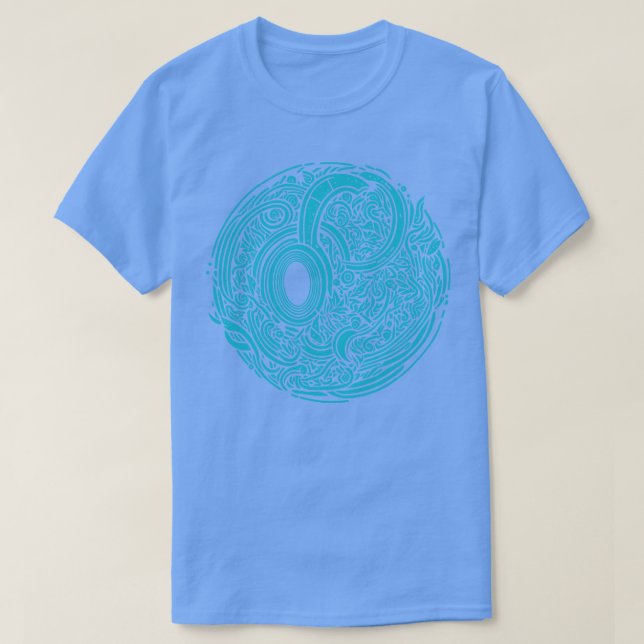 Doodle Art Work Blue T Shirt (Design framsida)