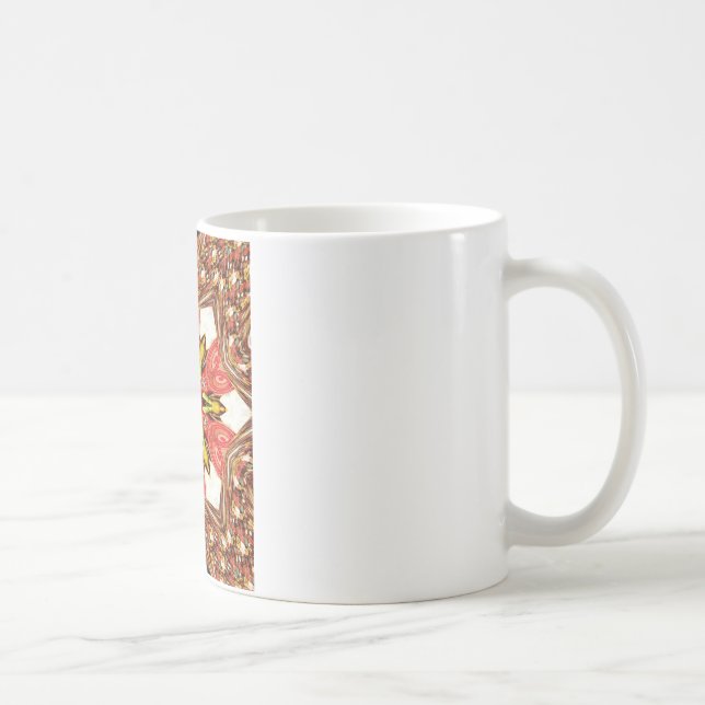 Doodle Blommig Konsttryck Kaffemugg (Höger)