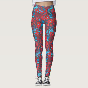 Doodle-blommönster Leggings