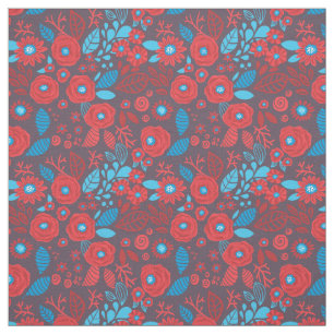 Doodle-blommönster Tyg