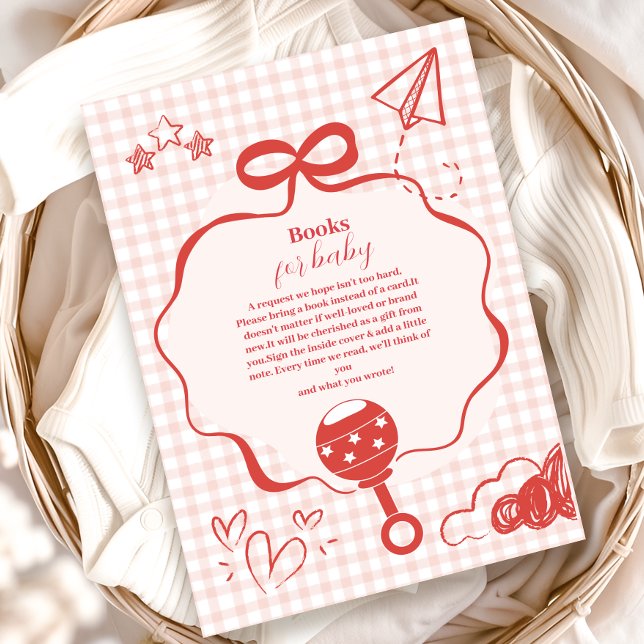 Doodle Brunch Bow Bow Baby Shower Bokar för Baby Tilläggskort (Skapare uppladdad)