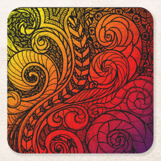Doodle Burst Papper Underlägg Kvadrat